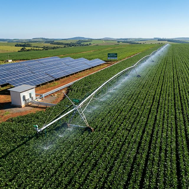 Sistema solar para irrigação em fazenda